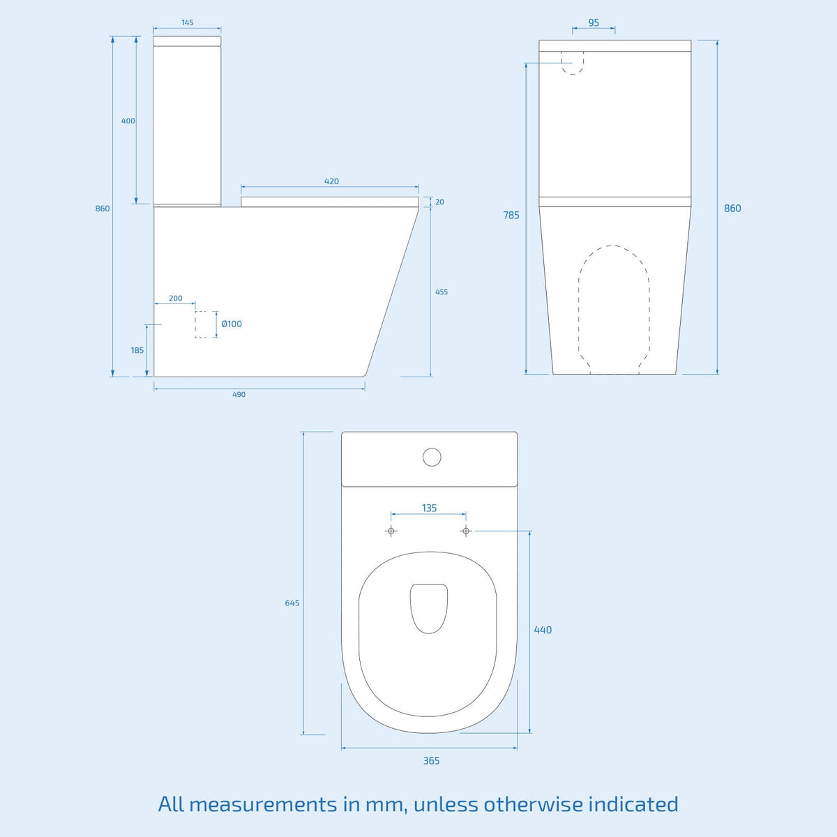 Cobley Round Comfort Height Rimless Close Coupled Cistern, Pan and Seat