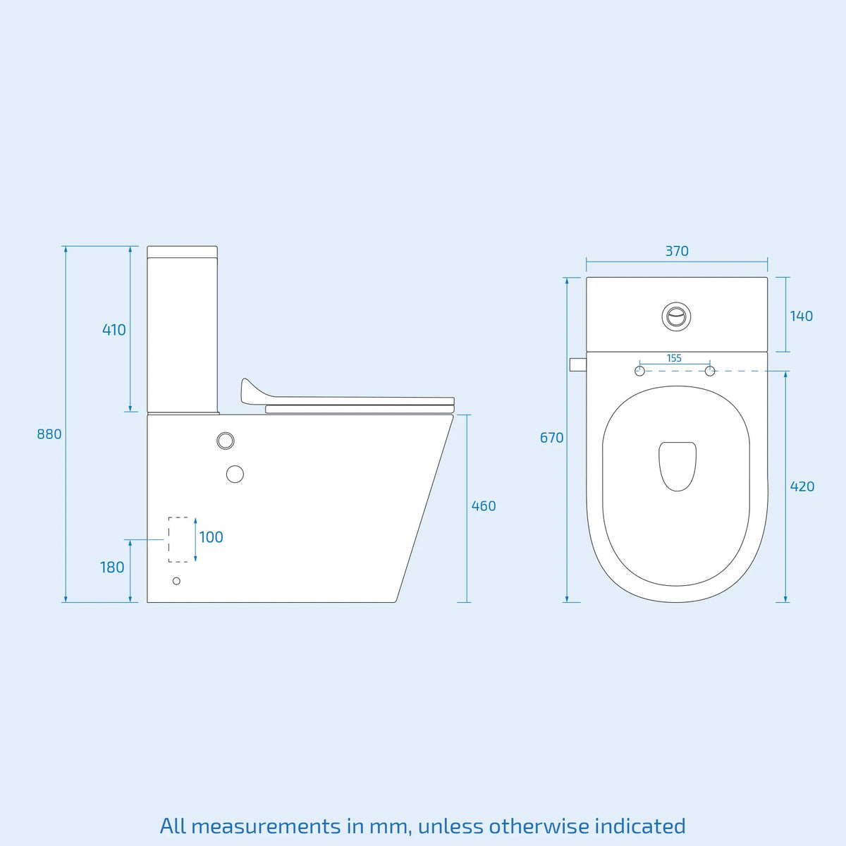 Comfort Height Close Coupled Toilet With Integrated Hot & Cold Bidet Valve
