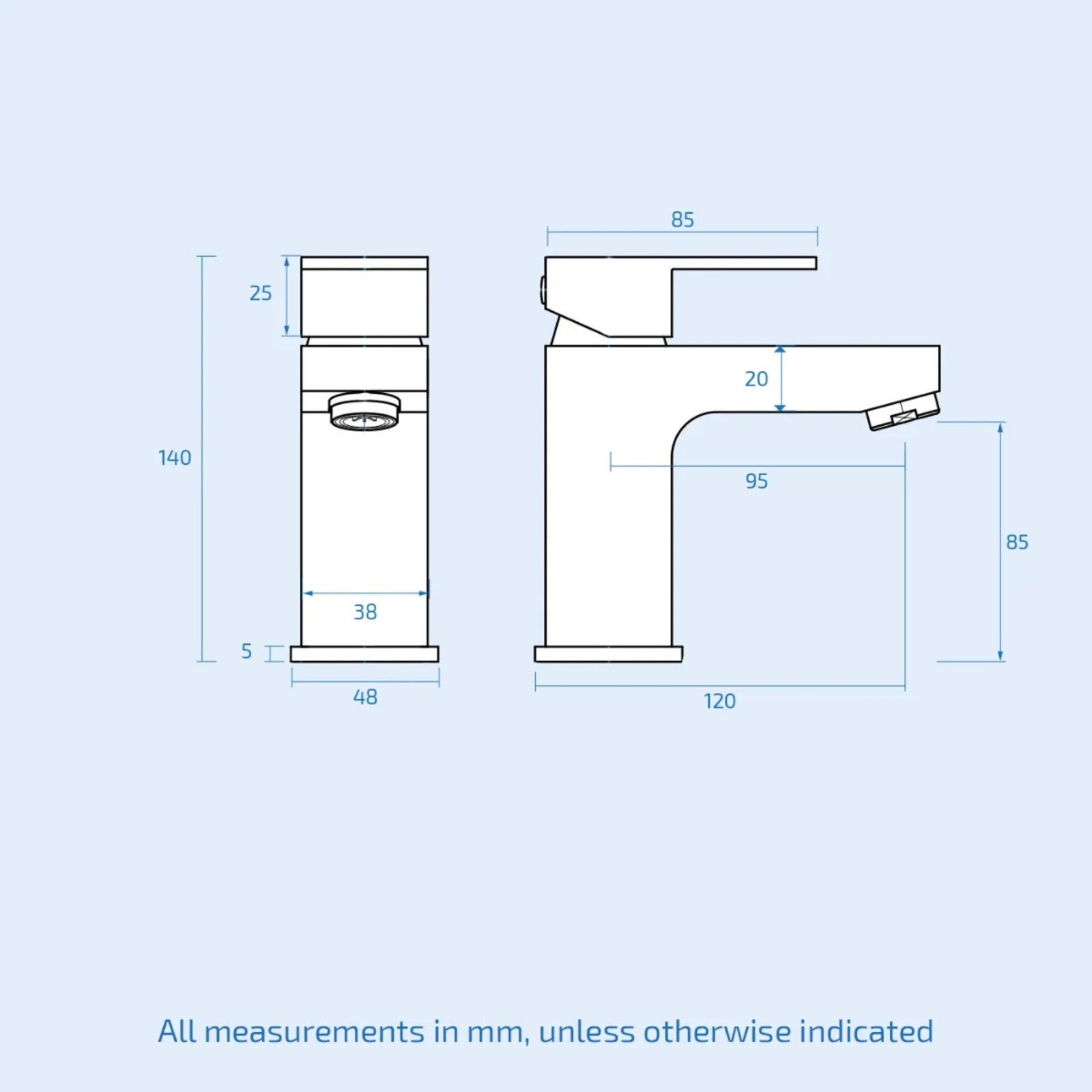 Ellen 450mm Floorstanding Vanity Basin Unit, Basin Mono Tap & Waste White