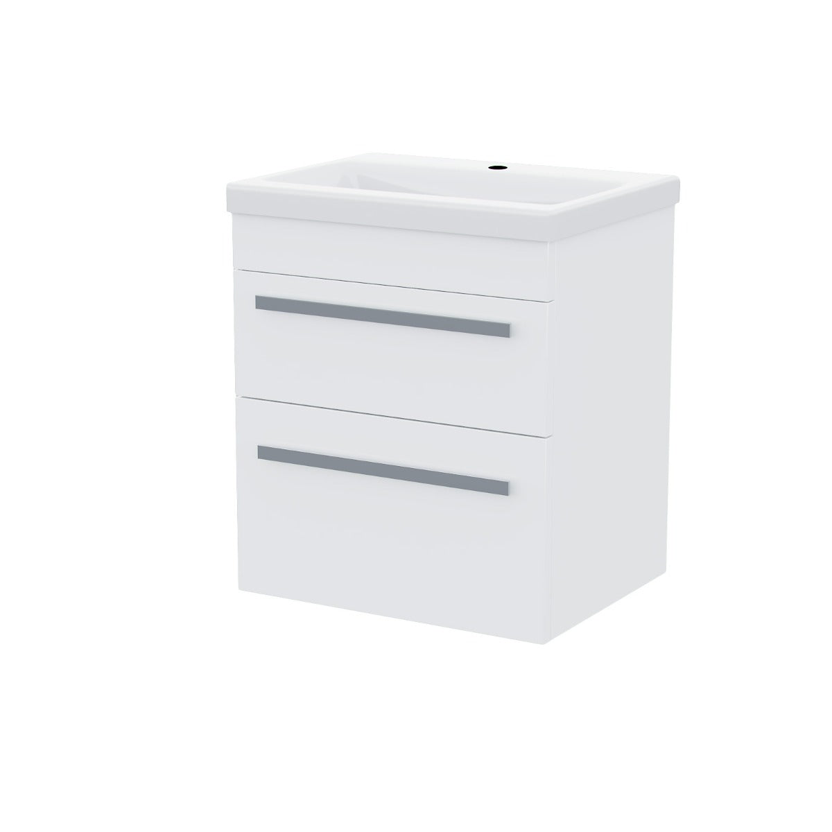 Nanuya 500mm Wall Hung 2 Drawer Vanity Basin Unit White