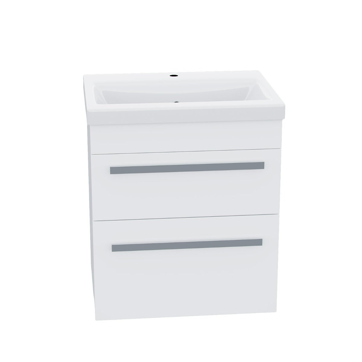 Nanuya 500mm Wall Hung 2 Drawer Vanity Basin Unit White