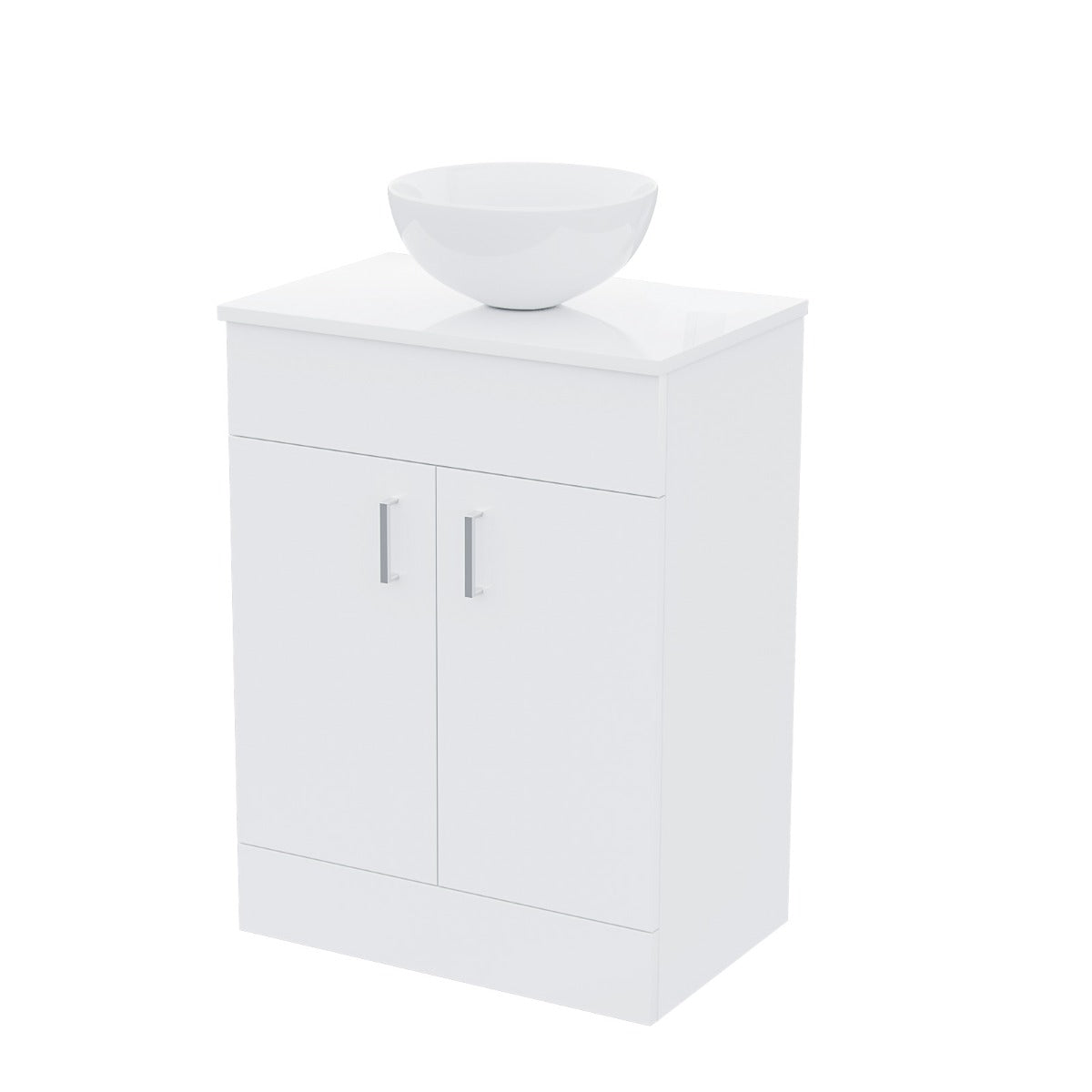 Nanuya 500mm White Vanity Cabinet And Round Bowl Counter Top Basin Sink Unit