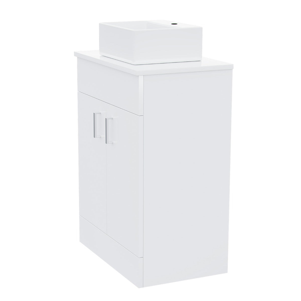 Nanuya 500mm White Vanity Cabinet and Small Rectangle Counter Top Basin Unit