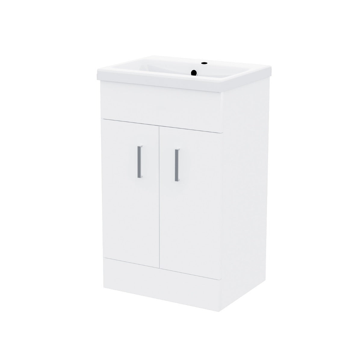 Nanuya White 500mm Vanity Basin WC Unit & Back to Wall Toilet Pan