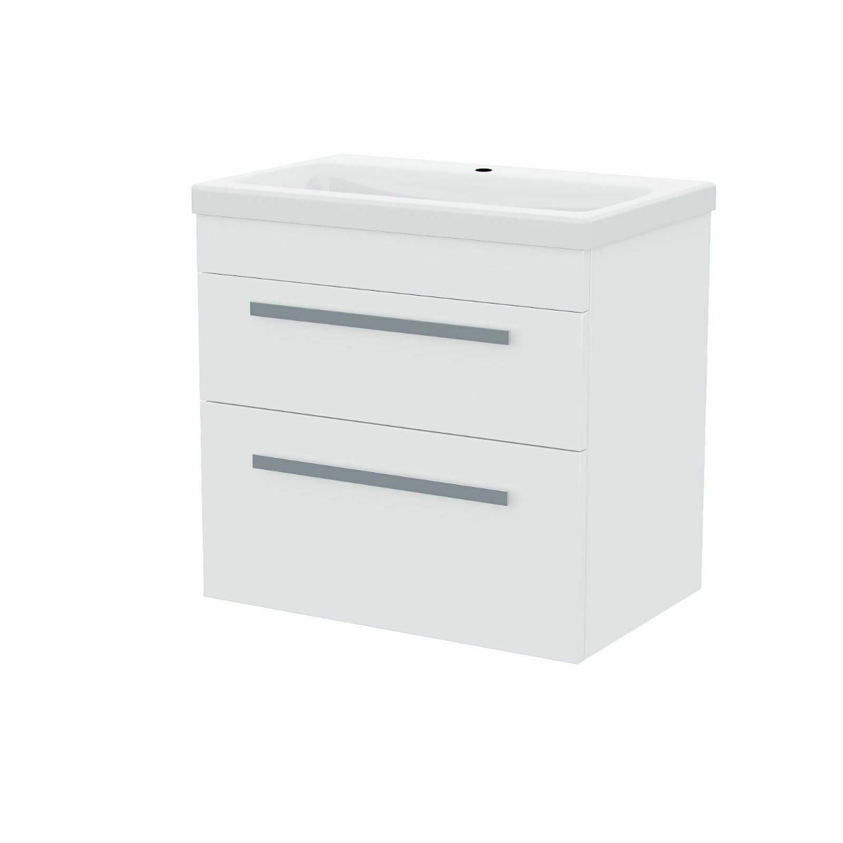 Nanuya 600mm Wall Hung 2 Drawer Vanity Basin Unit White