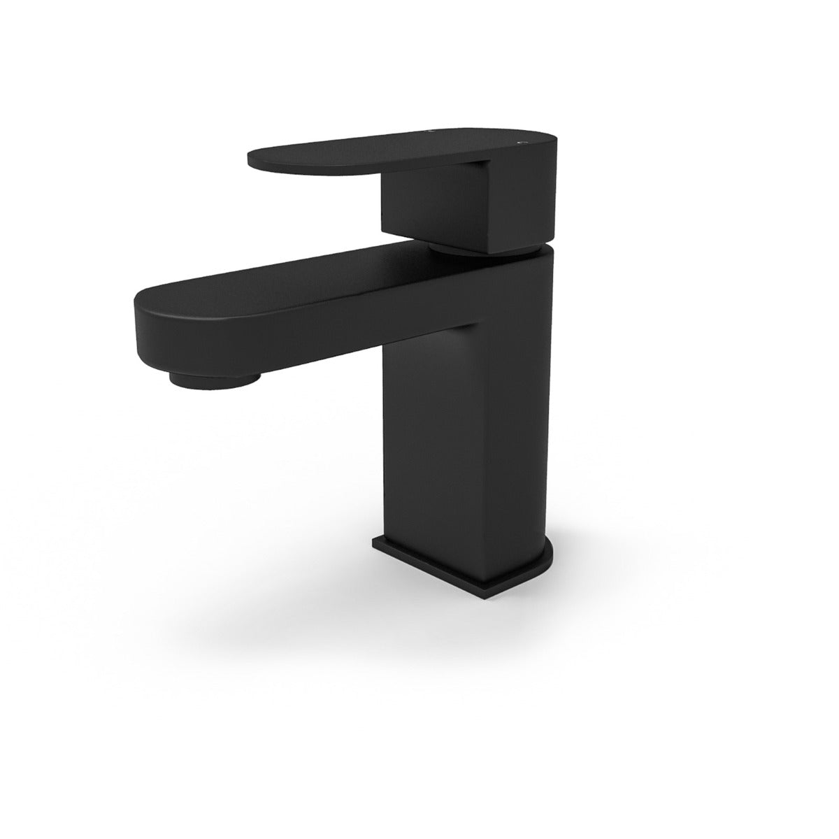 Black faucet on a white background