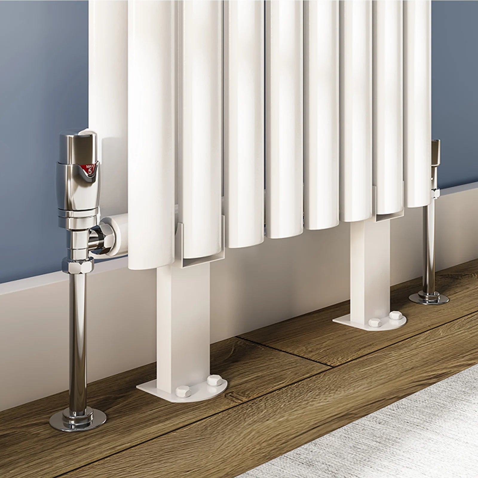 Chrome Straight Thermostatic Radiator Valves