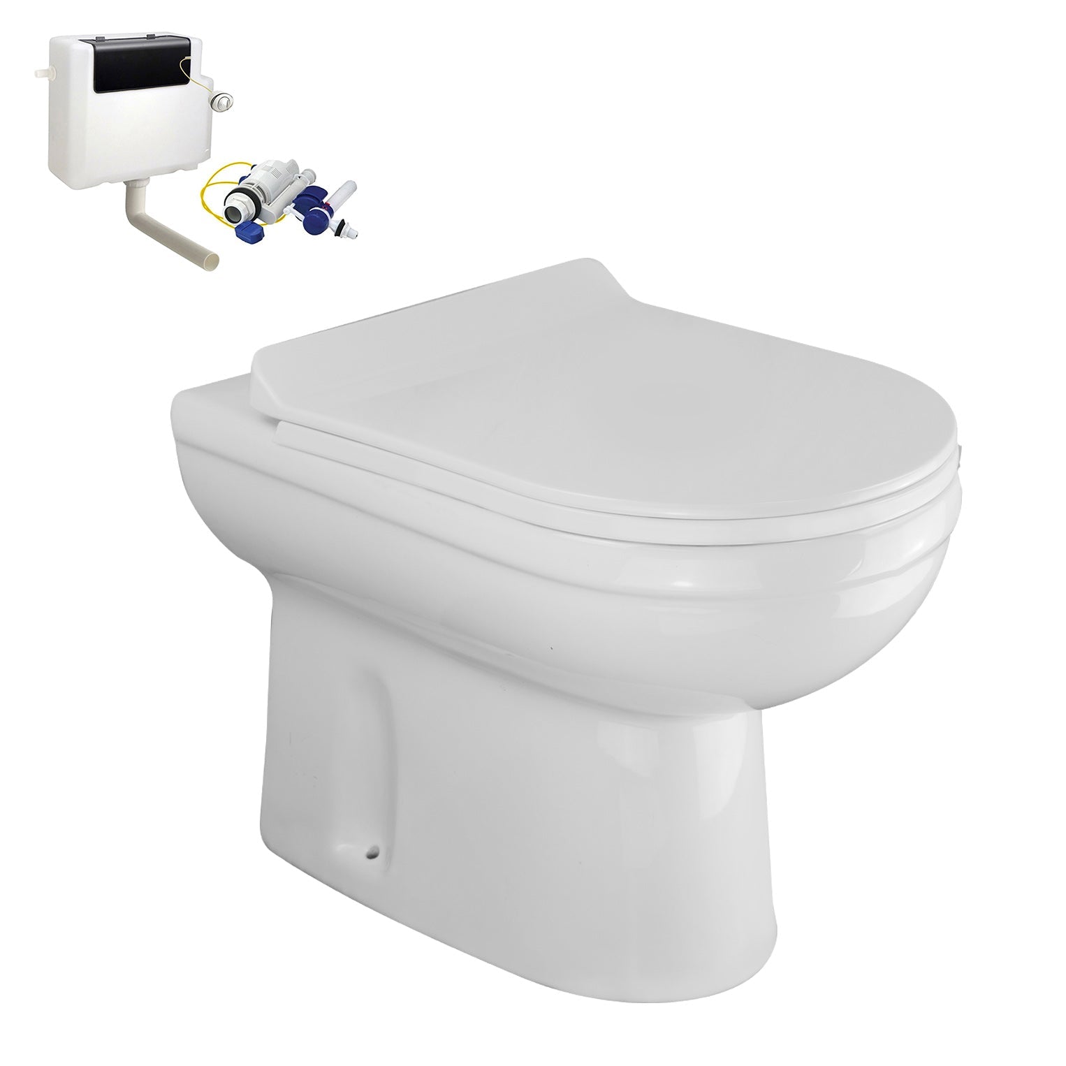Ingersly Back To Wall Modern Toilet Pan with Soft Close Seat and Concealed Cistern