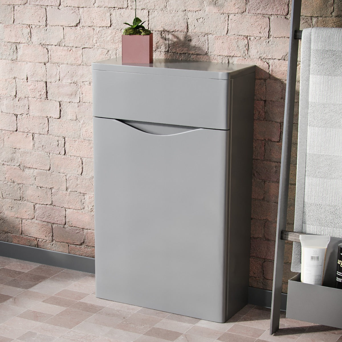 Merton 500mm Modern Back To Wall WC Unit BTW Bathroom Furniture Grey