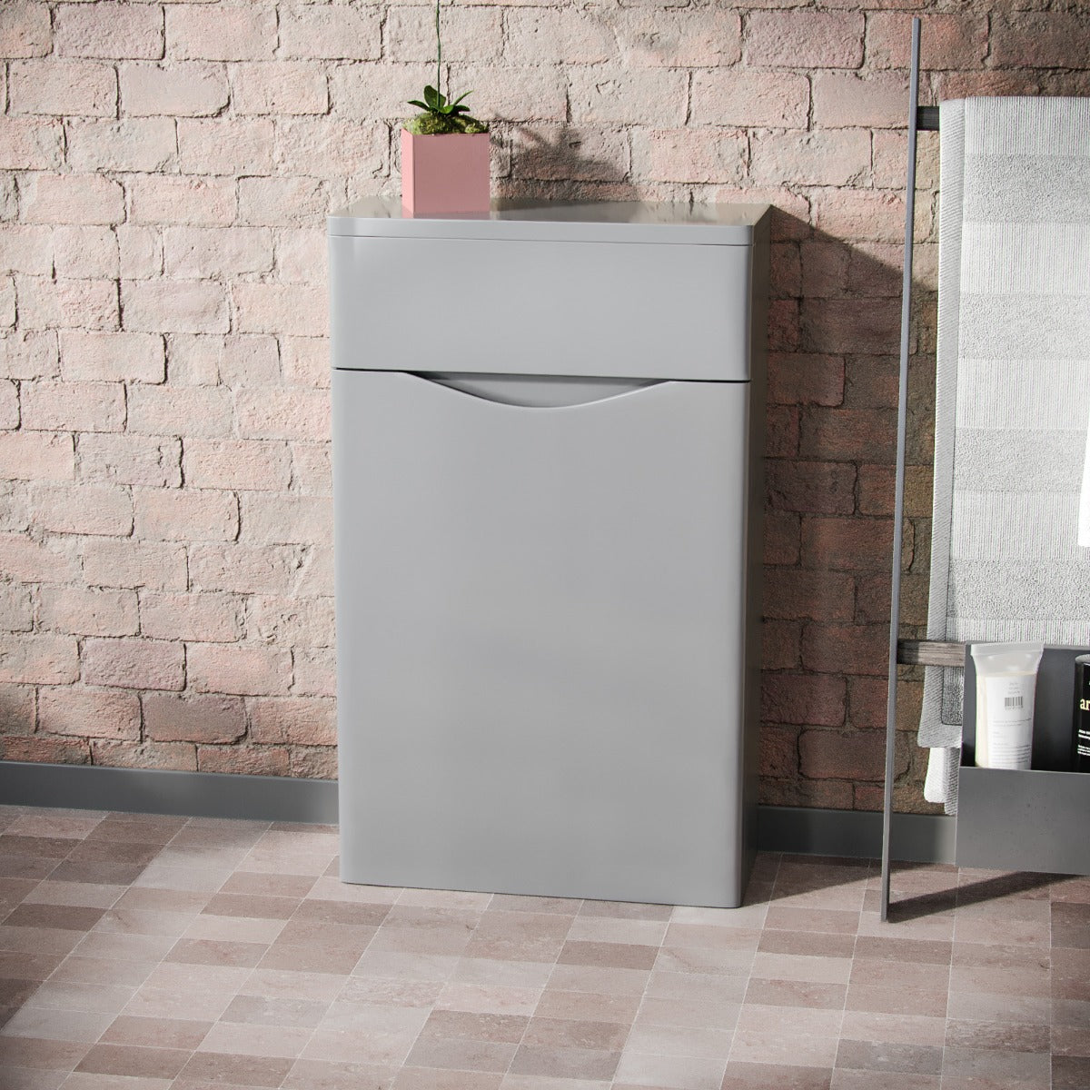 Merton 500mm Modern Back To Wall WC Unit BTW Bathroom Furniture Grey