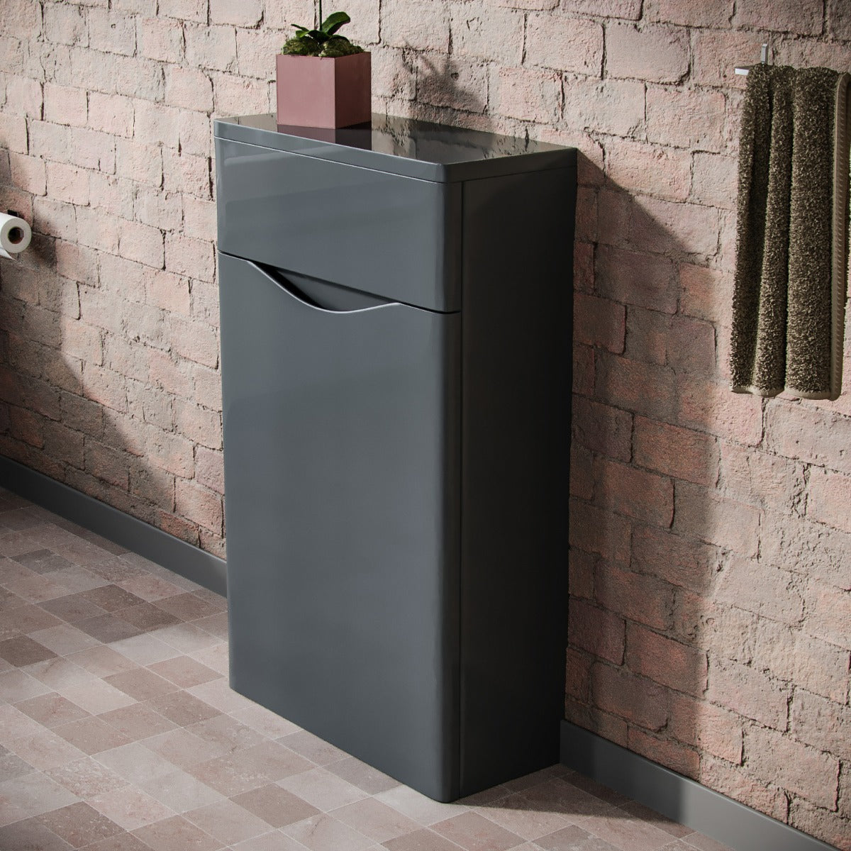 Merton 500mm Grey Modern Back To Wall WC Unit BTW Bathroom Furniture