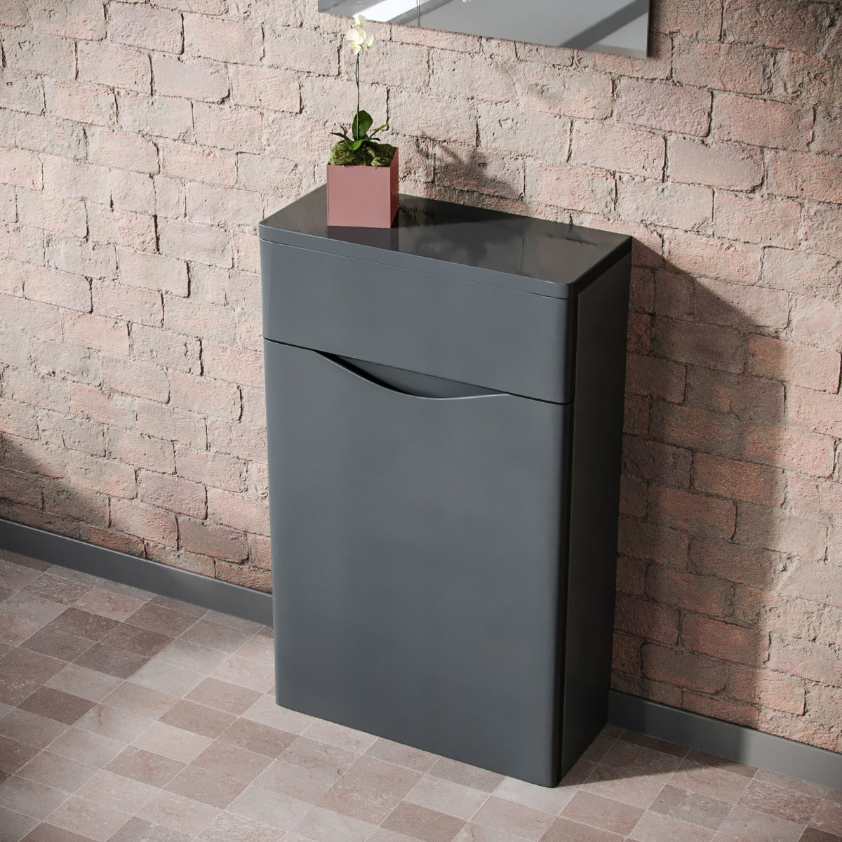 Merton 500mm Grey Modern Back To Wall WC Unit BTW Bathroom Furniture