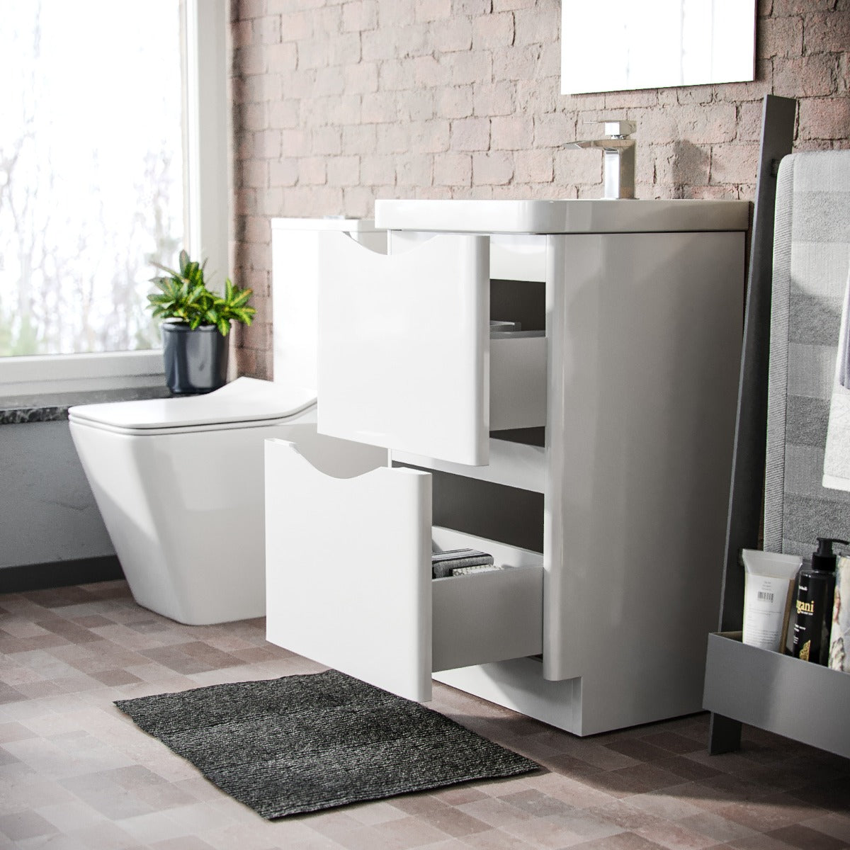 Merton 500mm Floorstanding Basin Vanity Unit White Flat Pack