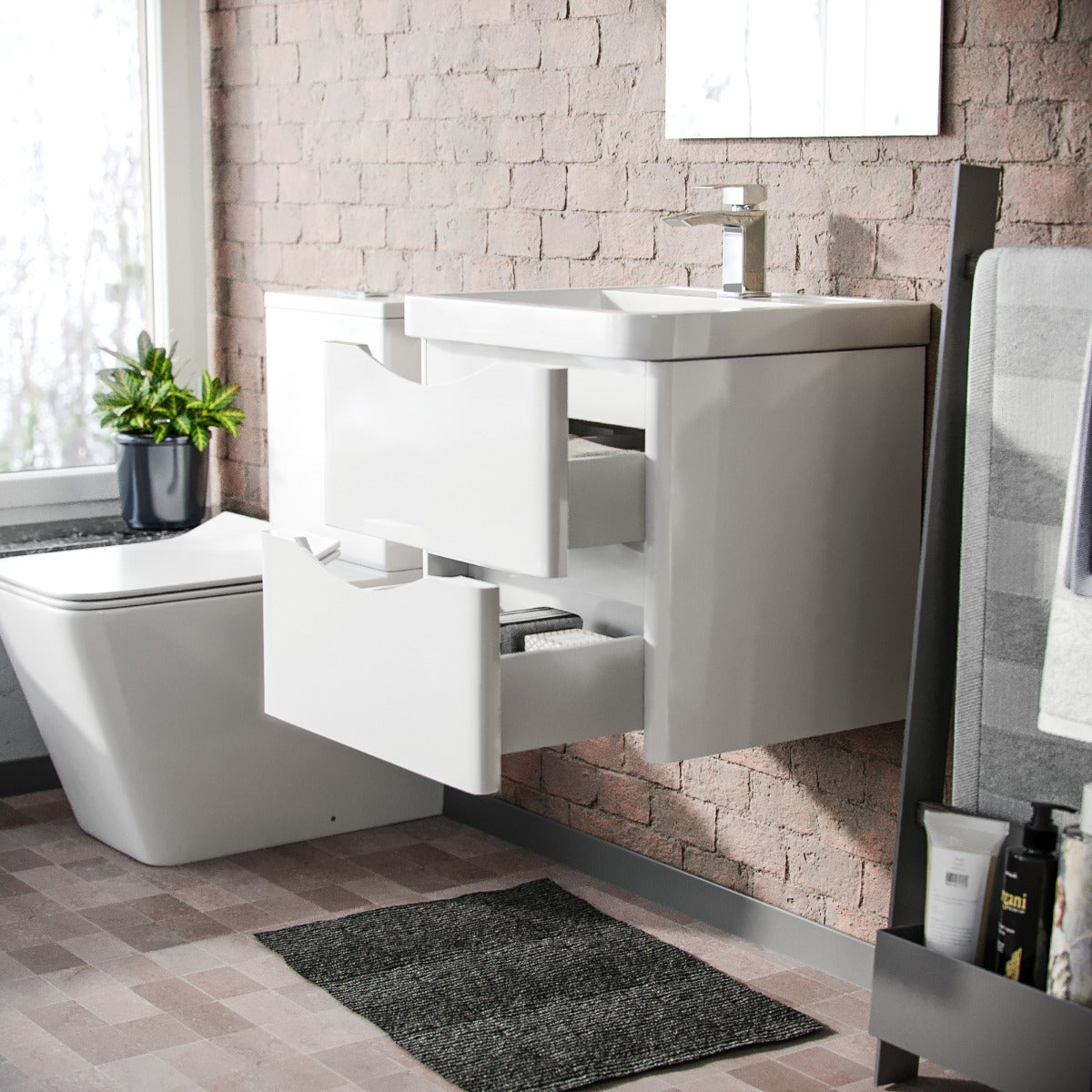 Merton 500mm Wall Hung Basin Vanity Unit White