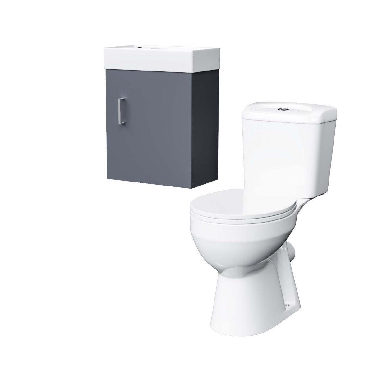 Nanuya 400mm Grey Wall Hung Vanity Unit And Toilet Pan