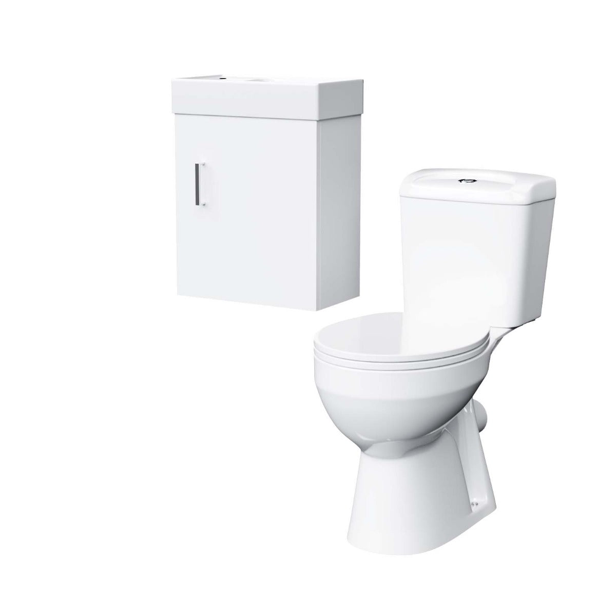 Nanuya 400mm White Wall Hung Vanity Cabinet with Toilet Pan