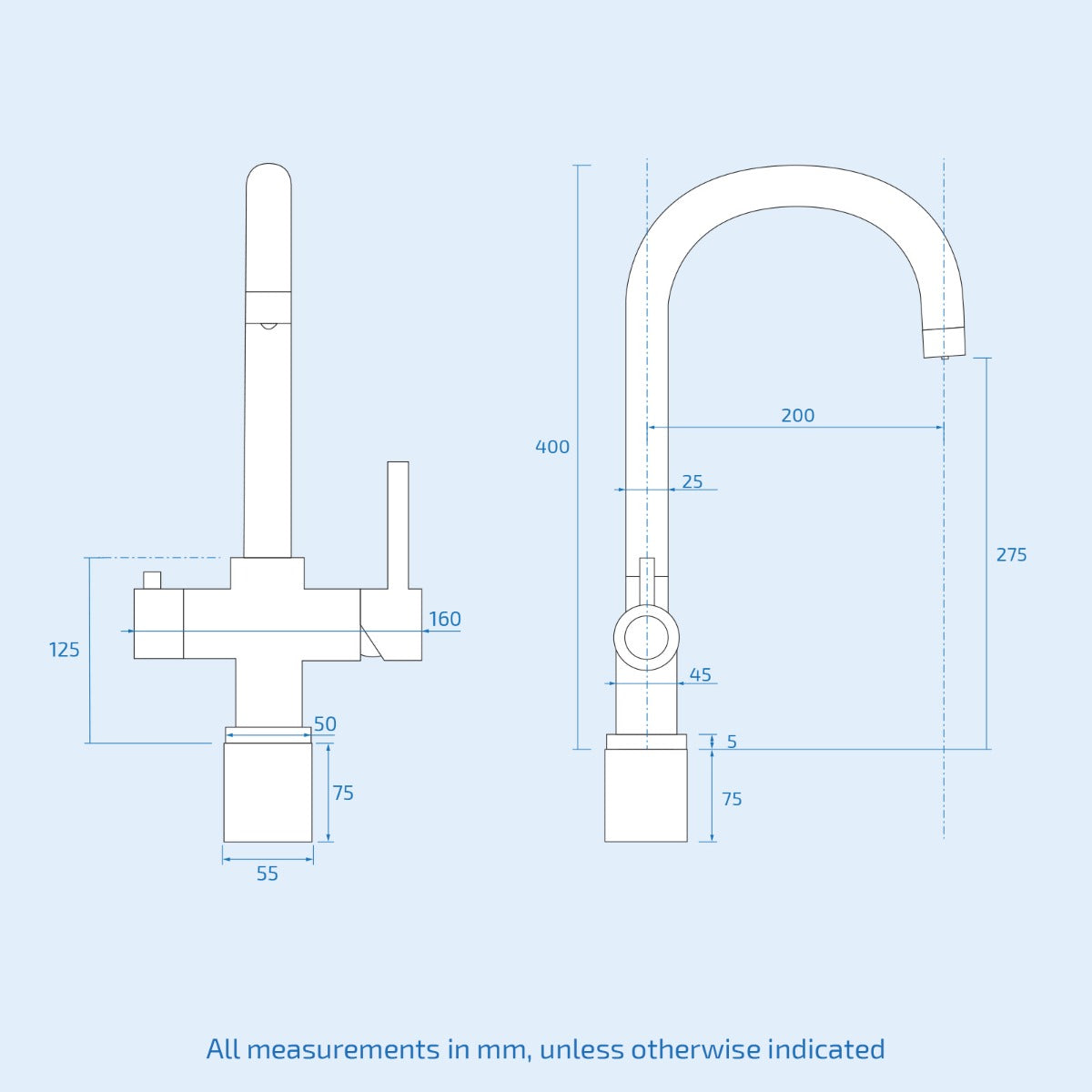 Victoria Instant Boiling Water Kitchen Single Lever Tap Round Chrome with Tank