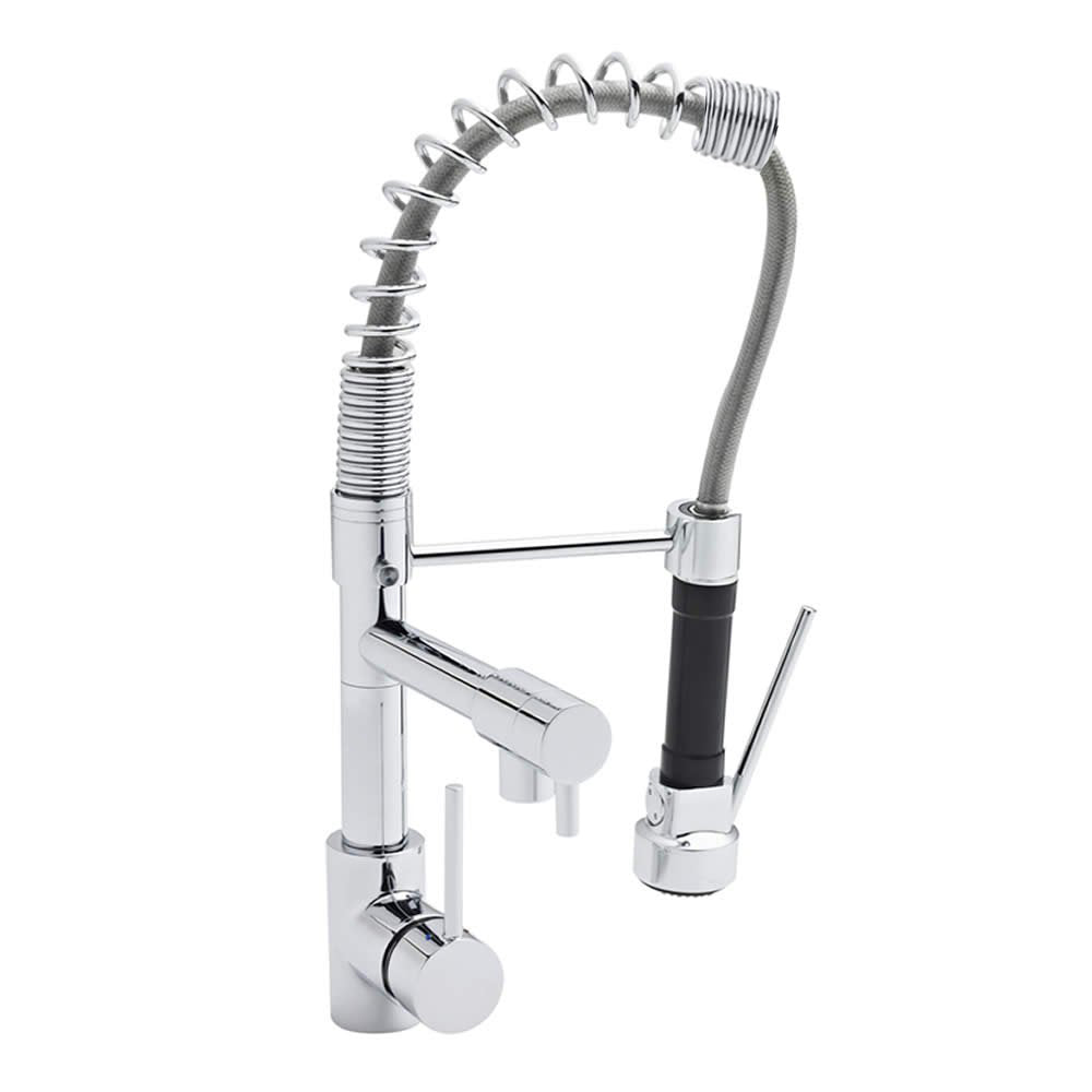 Arena Mono Pull Out Kitchen Mixer Tap Dual Spout Spray Chrome