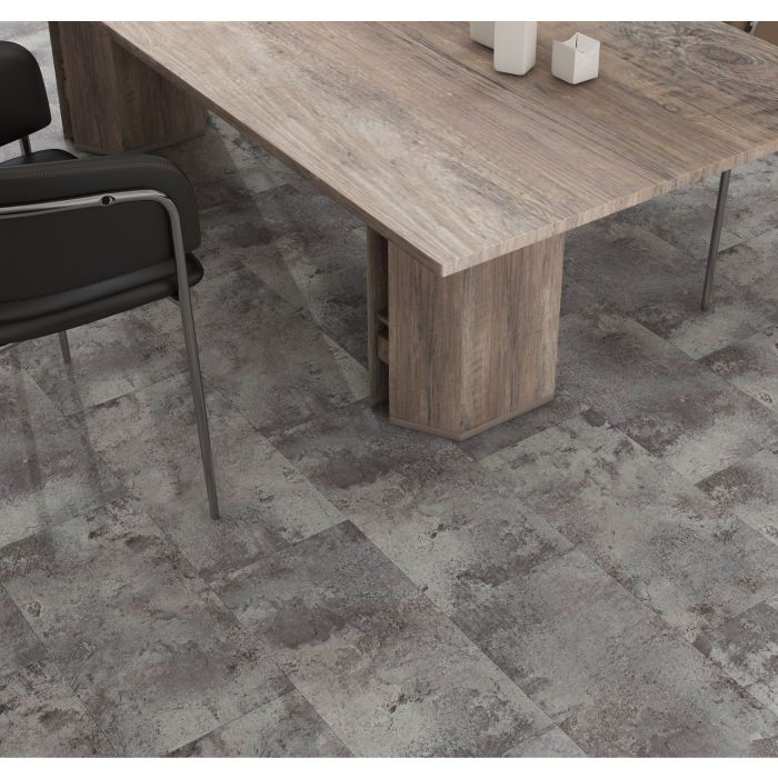 SPC Vinyl Click Flooring Tile 610mm x 305mm Grey Marble 5.35mm Thick - Pack Of 10