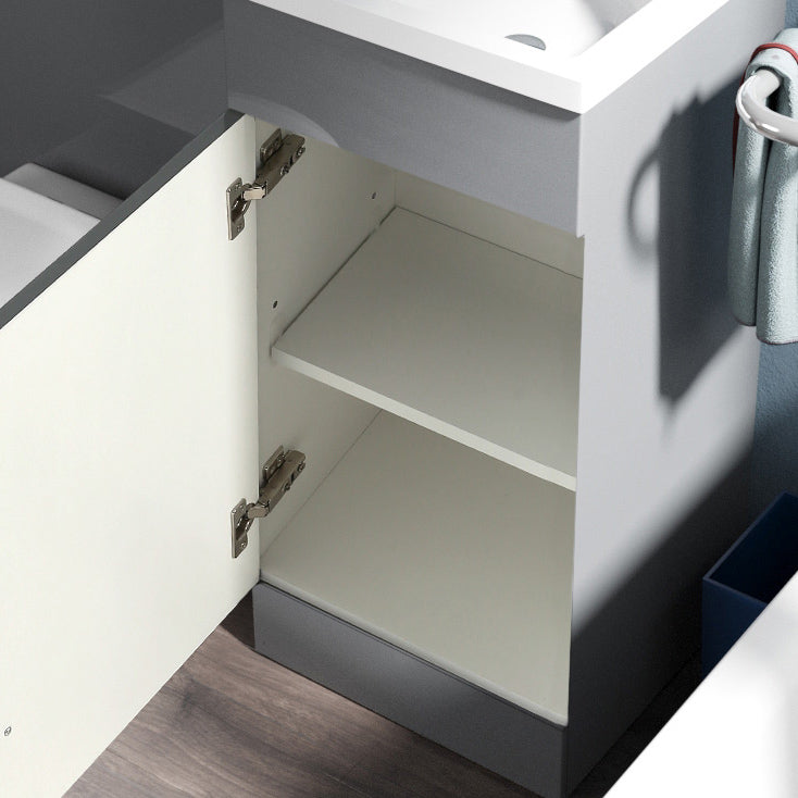 Alaska RH 900mm Vanity Basin Unit, WC Unit & Chem Back to Wall Toilet Grey
