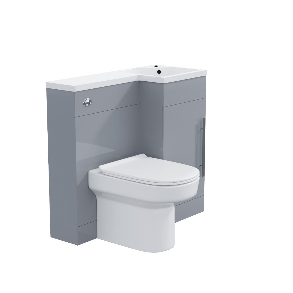 Alaska RH 900mm Vanity Basin Unit, WC Unit & Chem Back to Wall Toilet Grey