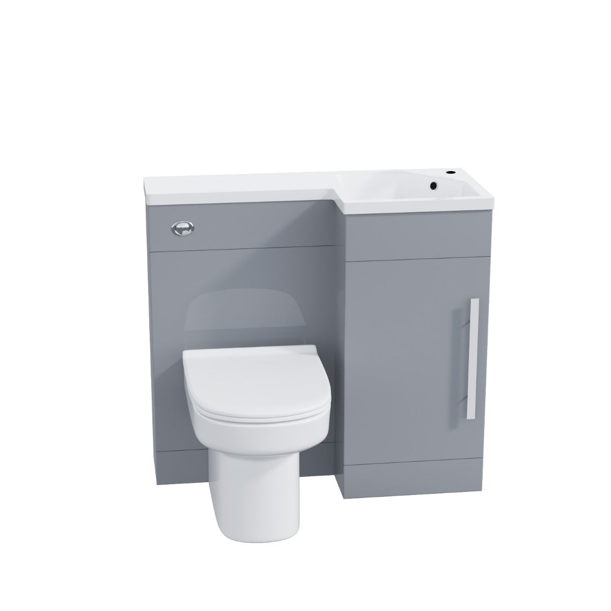 Alaska RH 900mm Vanity Basin Unit, WC Unit & Chem Back to Wall Toilet Grey