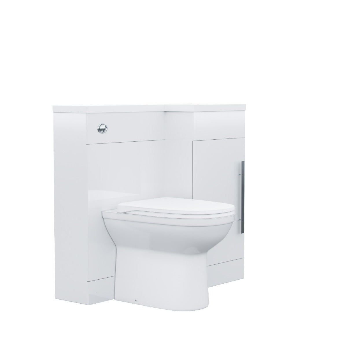 Alaska Right Hand 900mm Vanity Basin Unit, WC Unit & Chem Back to Wall Toilet White