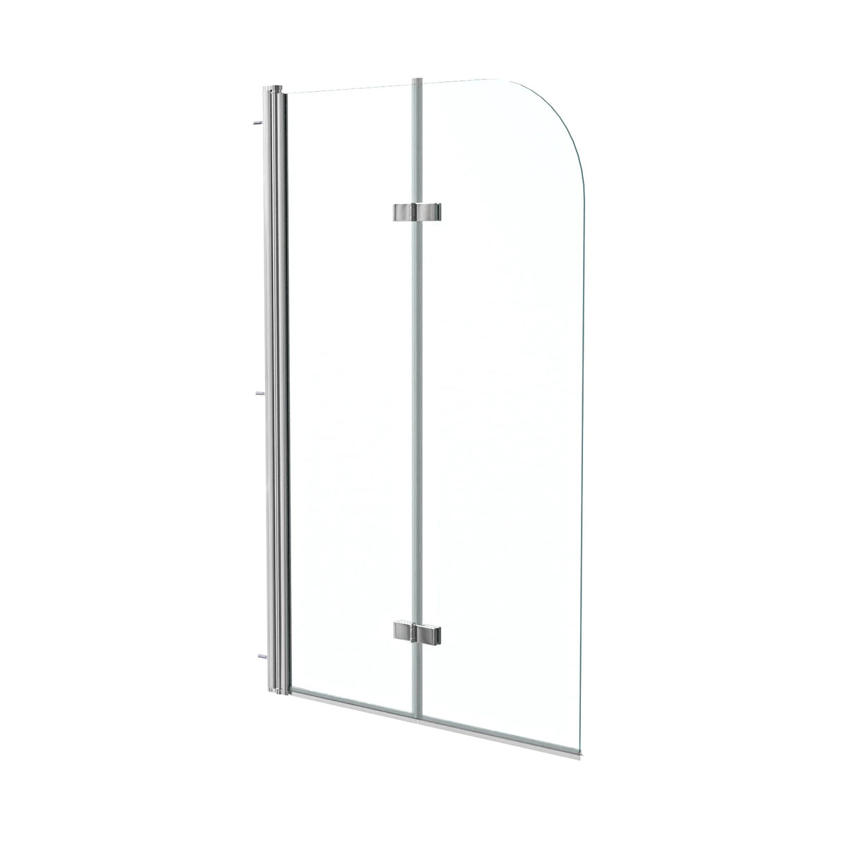 Hinged 1000 x 1400mm Bathtub Screen, 6mm Tempered Glass - Aluminium