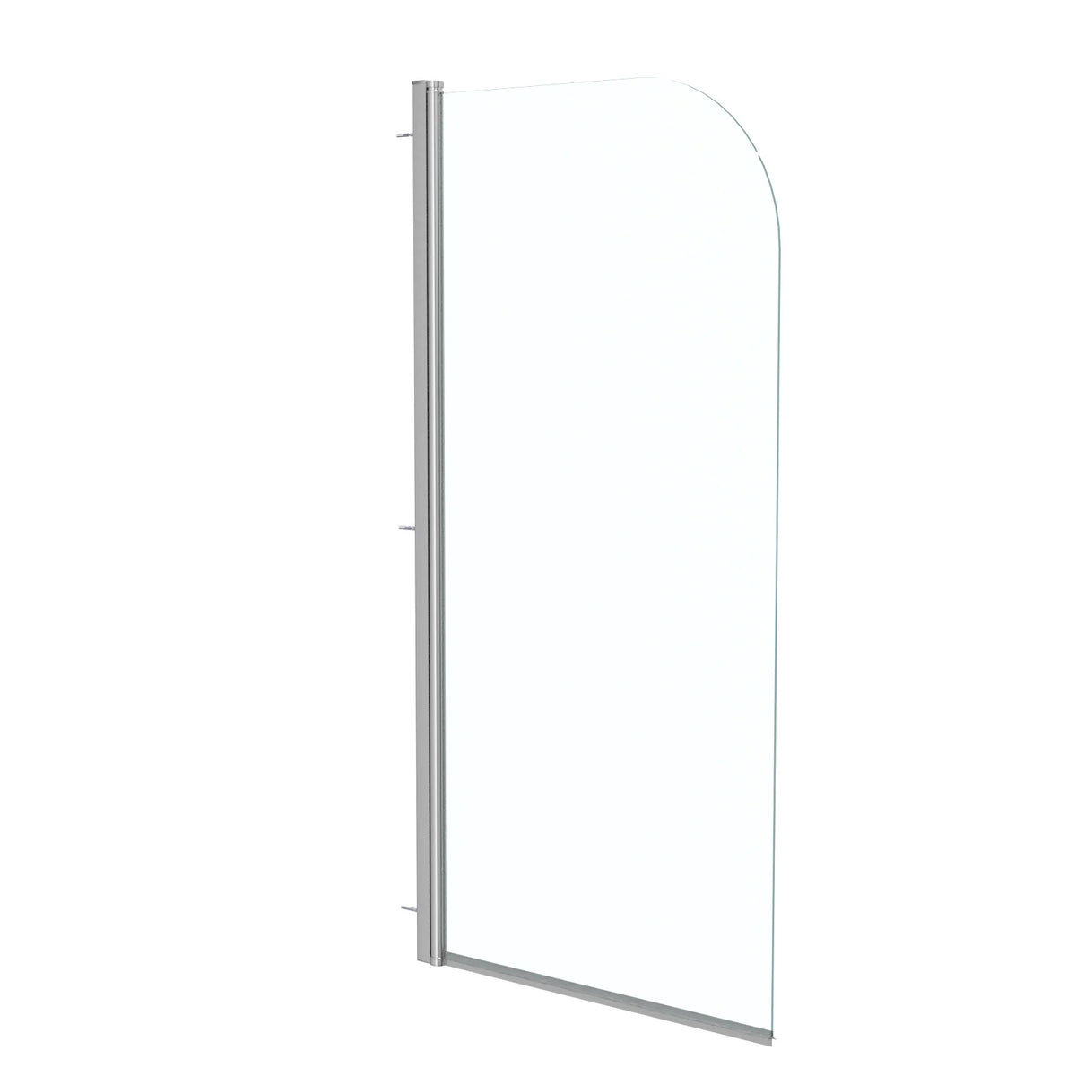 Hinged 700 x 1400mm Bathtub Screen, 5mm Tempered Glass - Aluminium