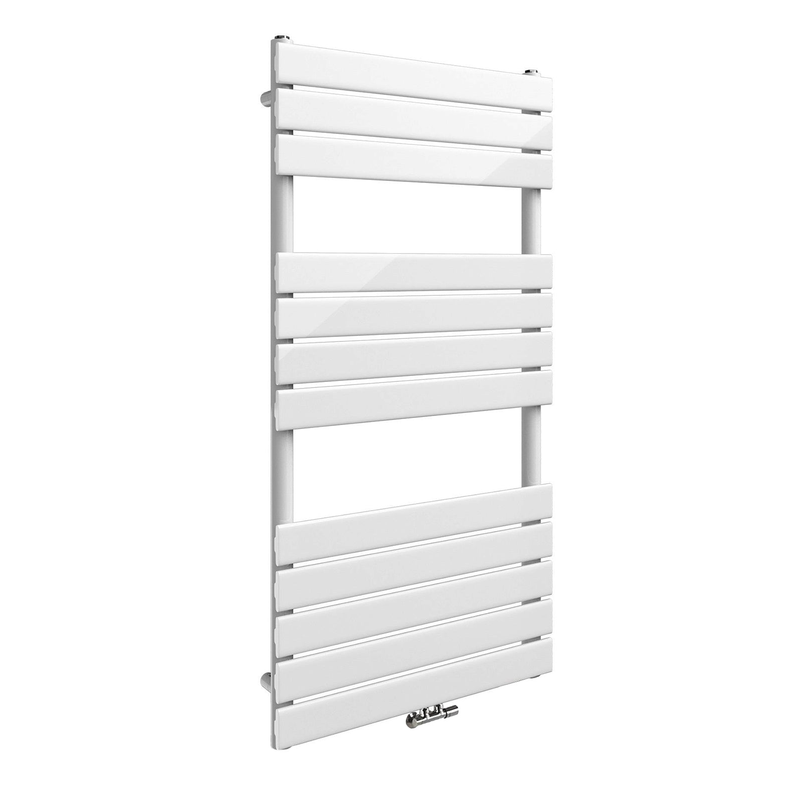 Vertical Central Connection Towel Radiator White Single Flat Tube 1200 x 500 mm