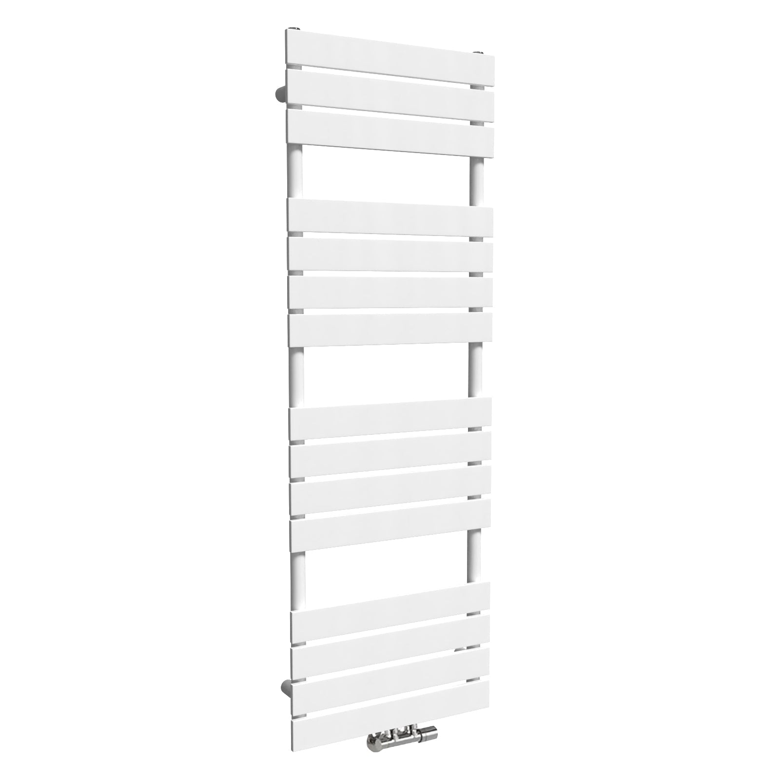 Vertical Central Connection Towel Radiator White Single Flat Tube 1600 x 500 mm