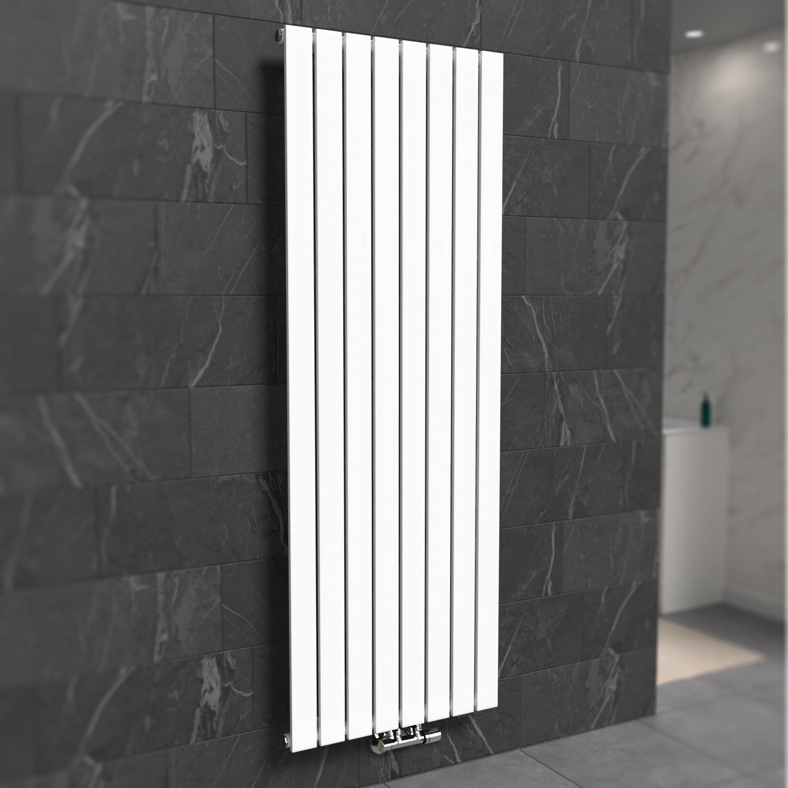 Vertical Flat Panel White Central Connection Radiator 546 X 1800 mm