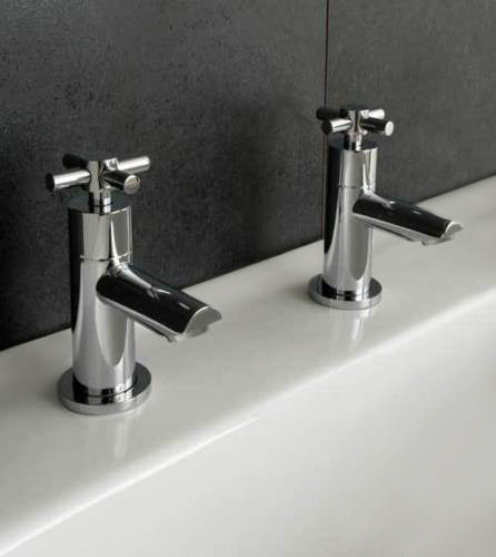 Indigo Twin Hot and Cold Twin Bath Taps Chrome