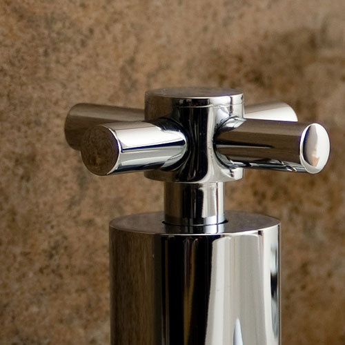 Linden Chrome Cross Head Hot & Cold Basin Taps + Waste Chrome