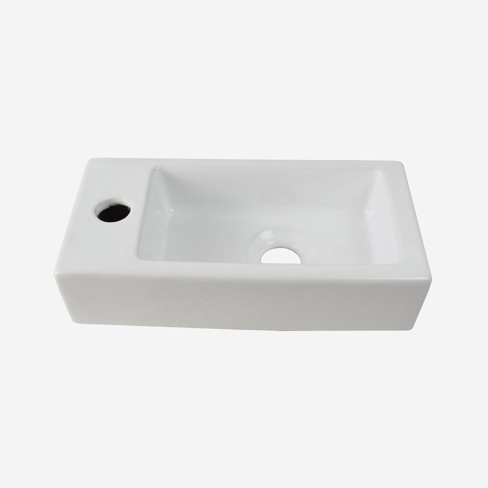 Melbourne Cloakroom Round BTW Toilet & Wall Hung Basin Left Hand Set