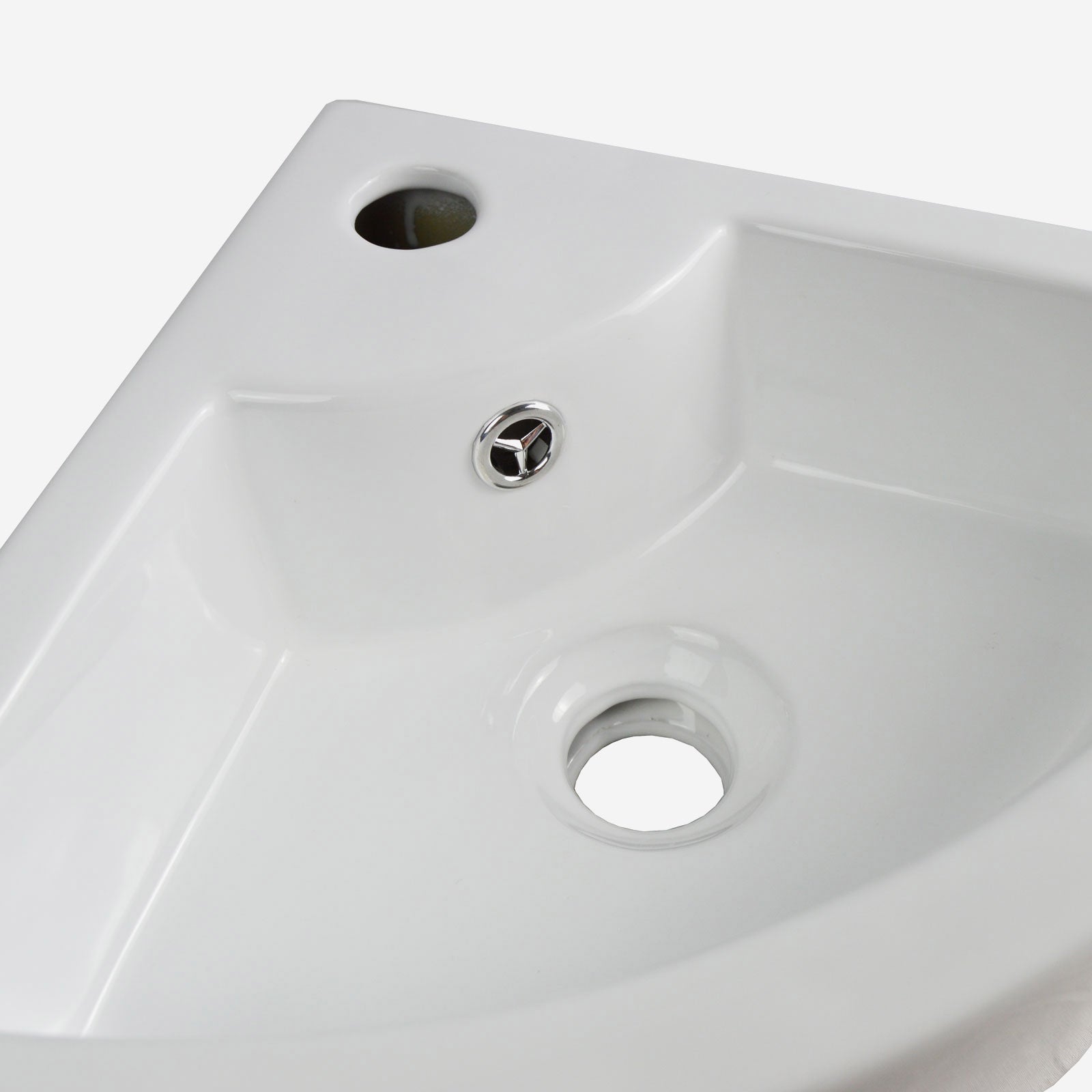 Tulla 450 x 325mm Cloakroom Small Quarter Circle Corner Wall Hung Basin Sink and Fittings
