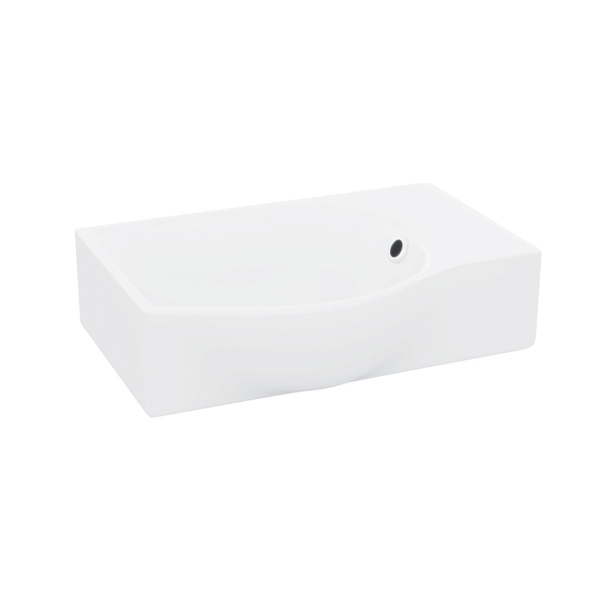 Tulla Wall Hung Rectangle Basin Sink Right Hand