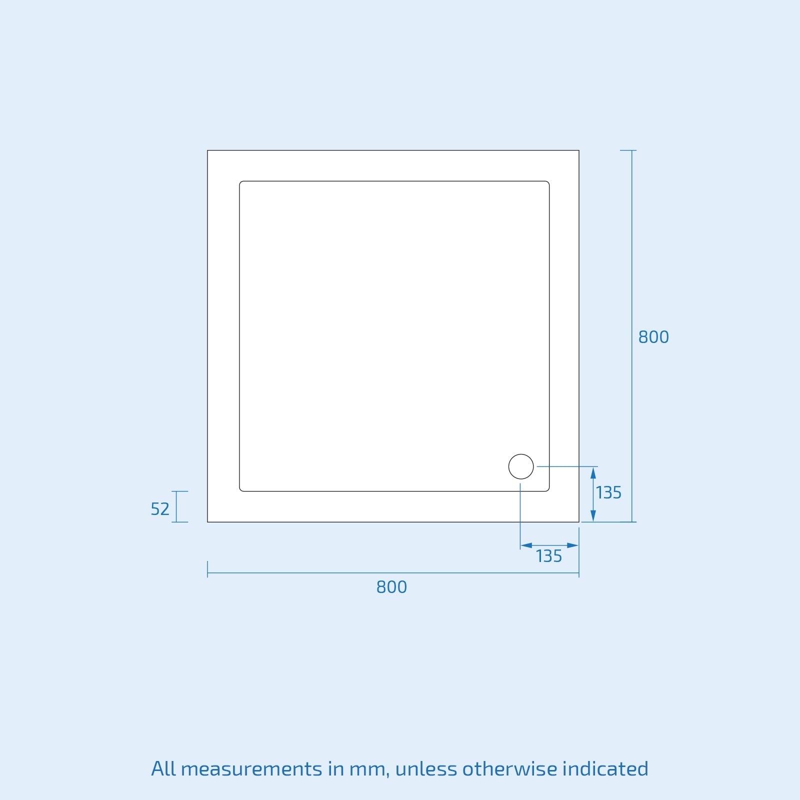Modern Square 800 x 800 Shower Tray for Wetroom Stone Resin