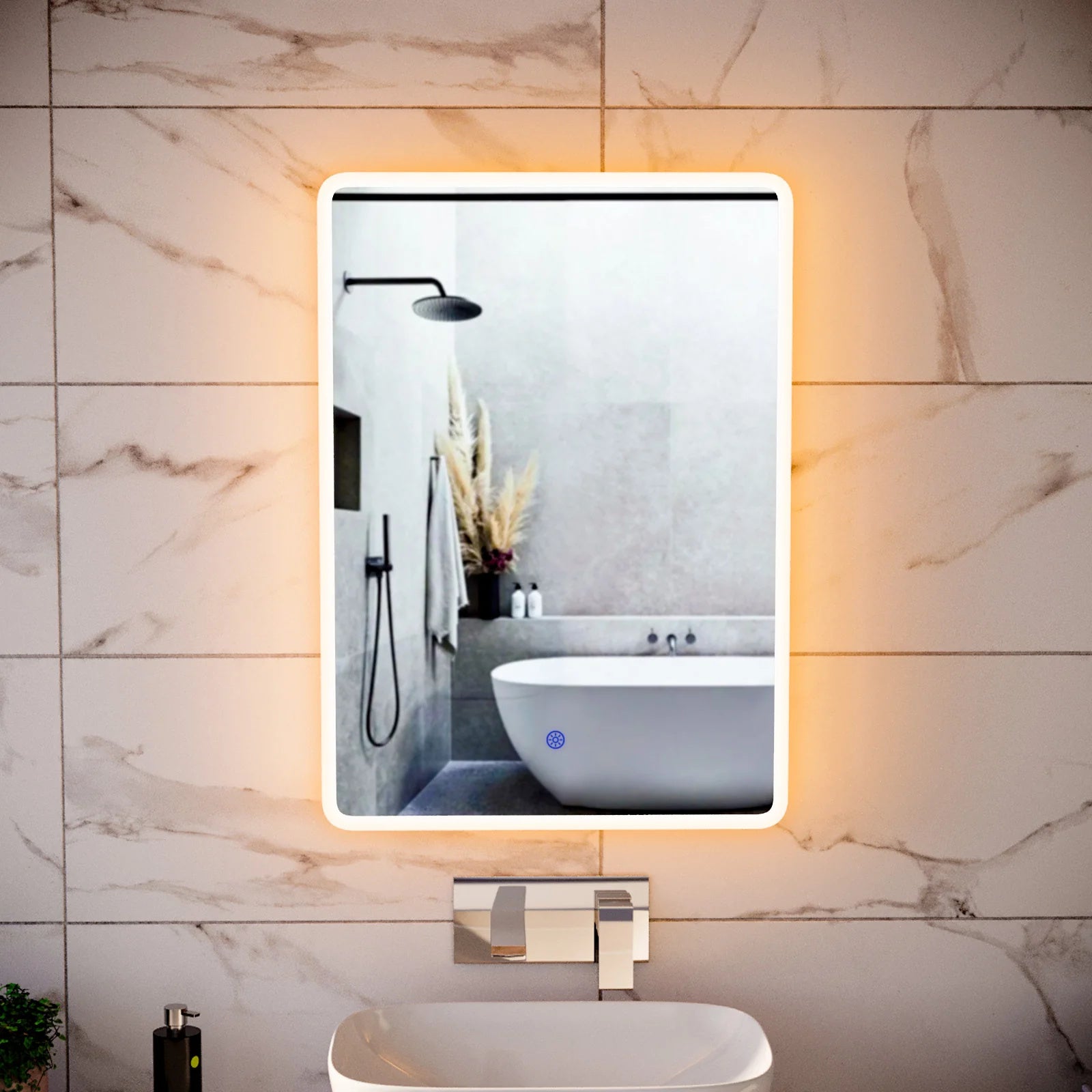 LED Bathroom Mirror Cabinet 2 Doors 500 x 130 x 700mm with Sensor