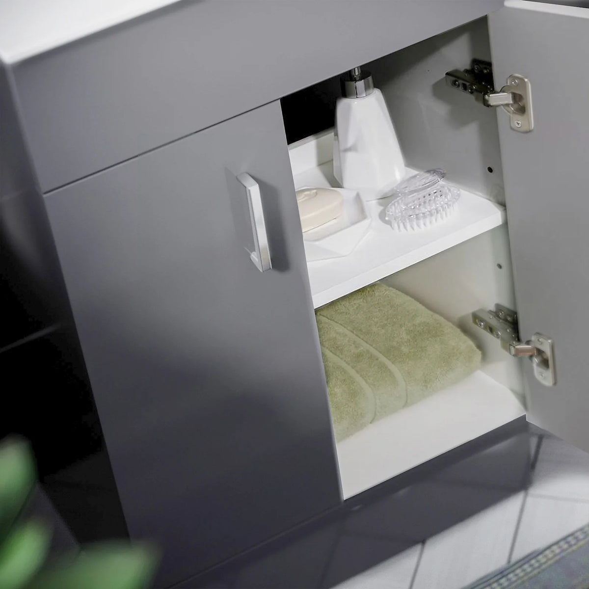 Light Grey 1000mm Freestanding Doors Vanity With WC & BTW Toilet Pan