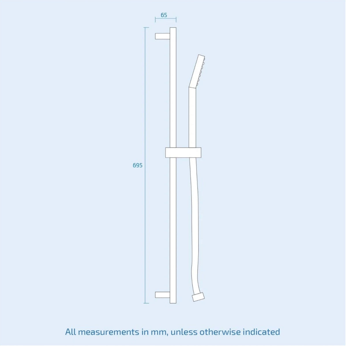 Lilly 3 Dial 3 Way Square Concealed Thermostatic Mixer Valve, Slider Rail, Square Handset, Bath Filler & Shower Head Chrome