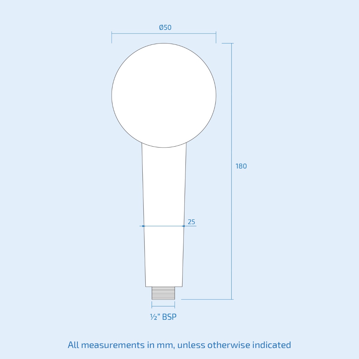 White Small Shower Head Set Hand Held Bath Handset
