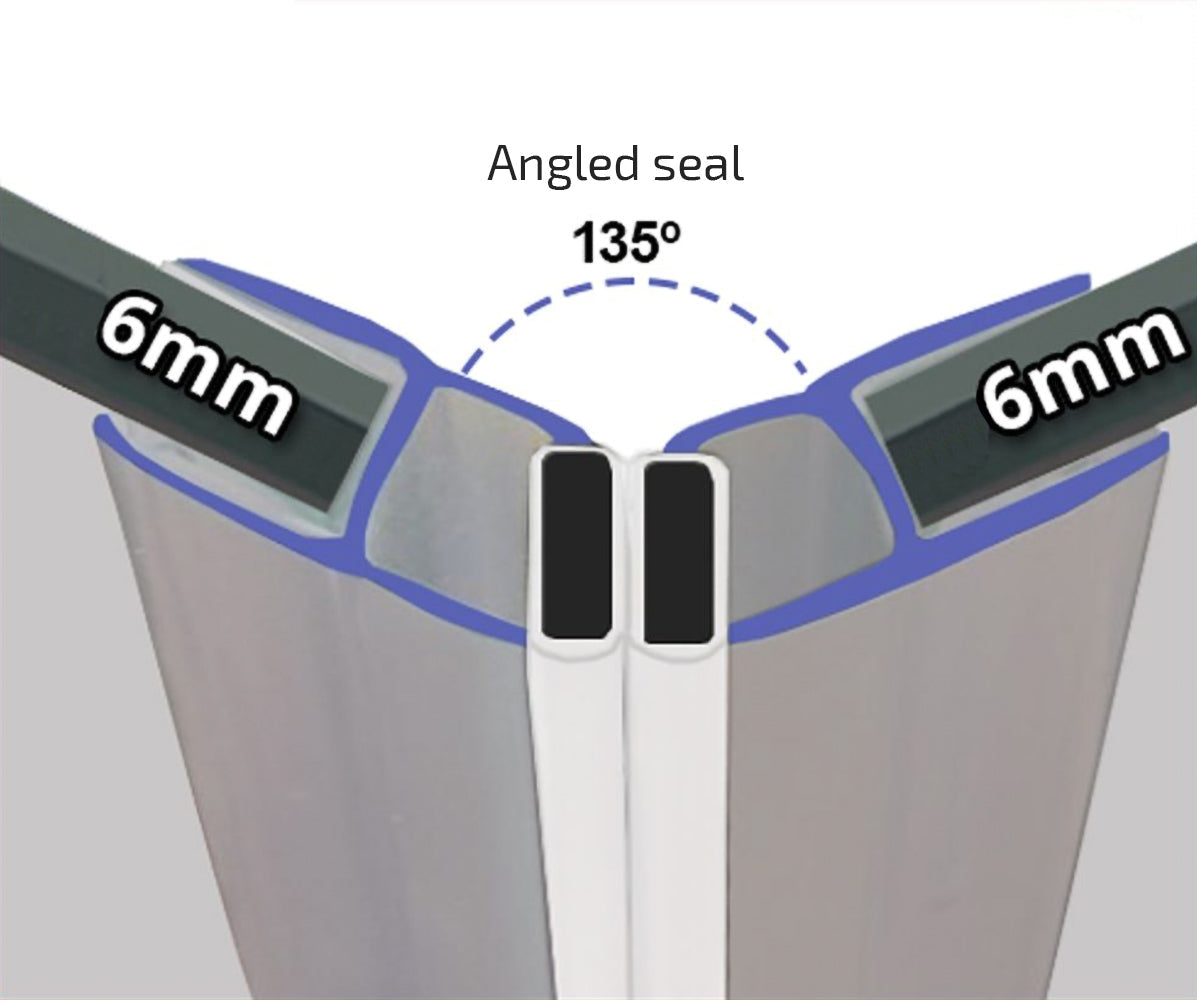 Clear 135° Magnetic Shower Enclosure Seal 6mm x 2000mm
