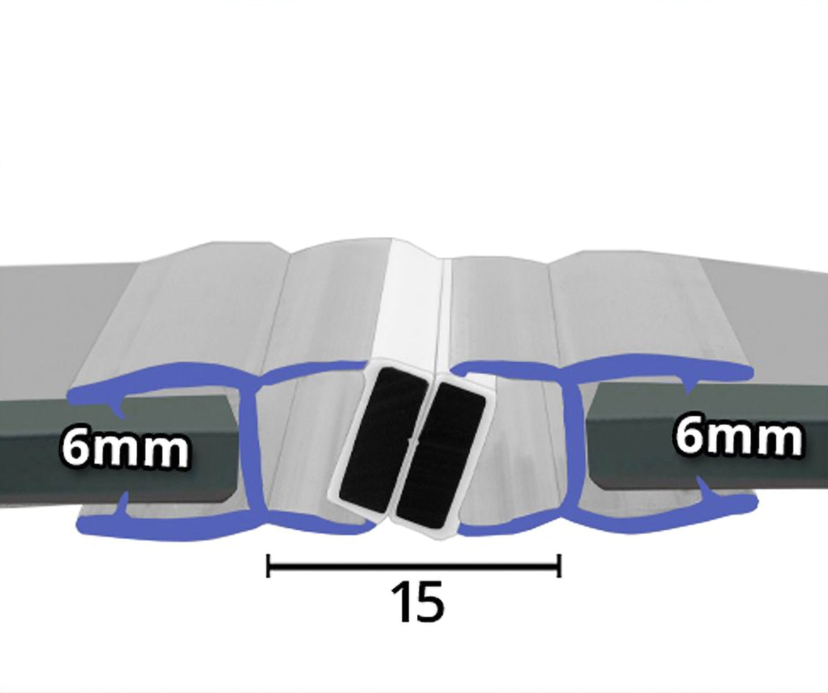 Clear 135° Magnetic Shower Enclosure Seal 6mm x 2000mm