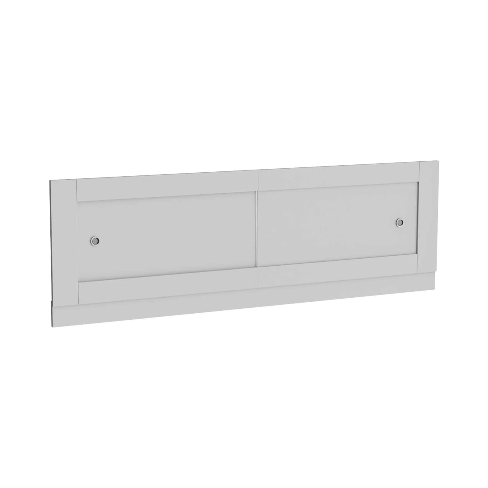 Matte Grey PVC 1700mm Front Bath Panel with 2 Sliding Doors - Adjustable Height