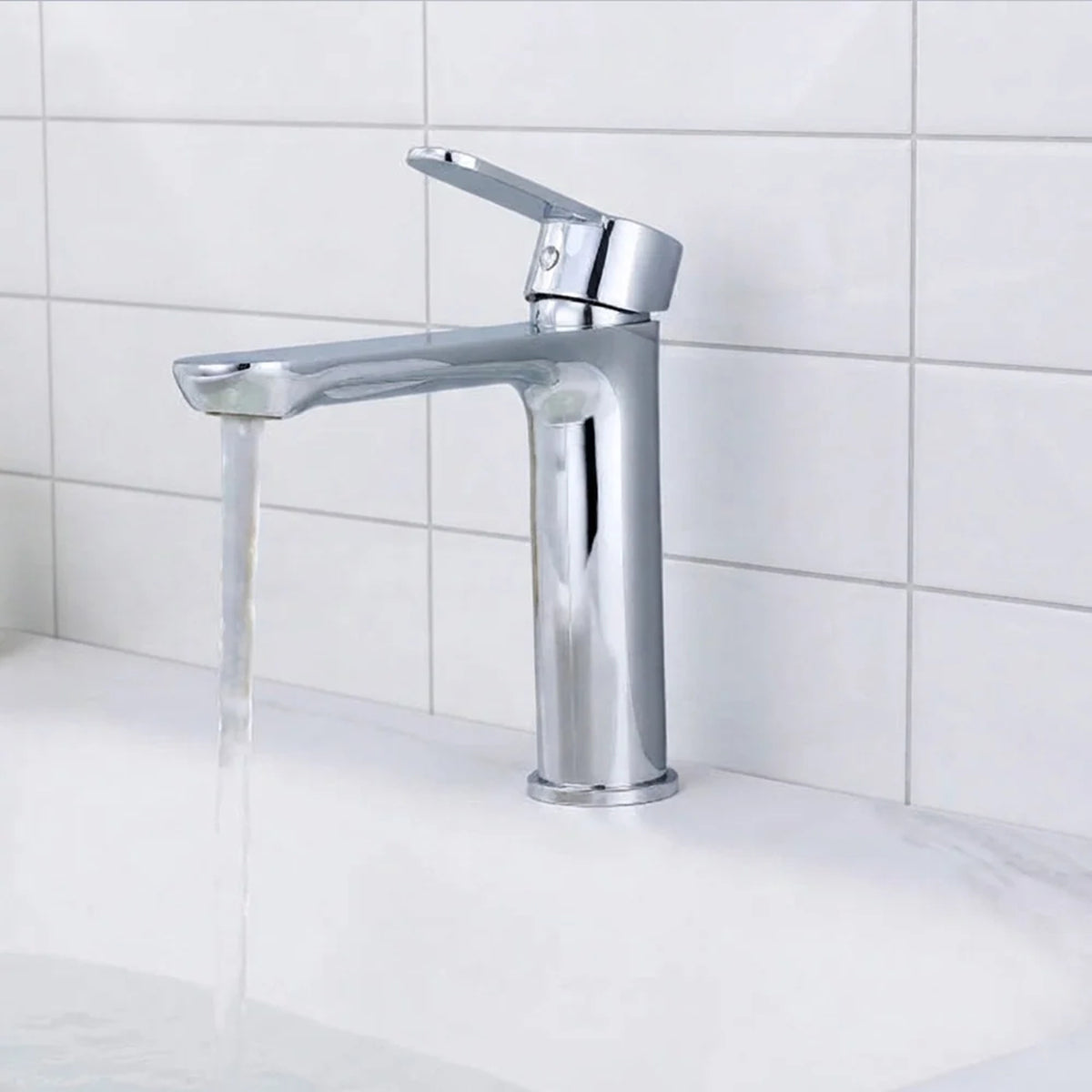 Modern Chrome Bathroom Single Lever Mono Basin Mixer Tap