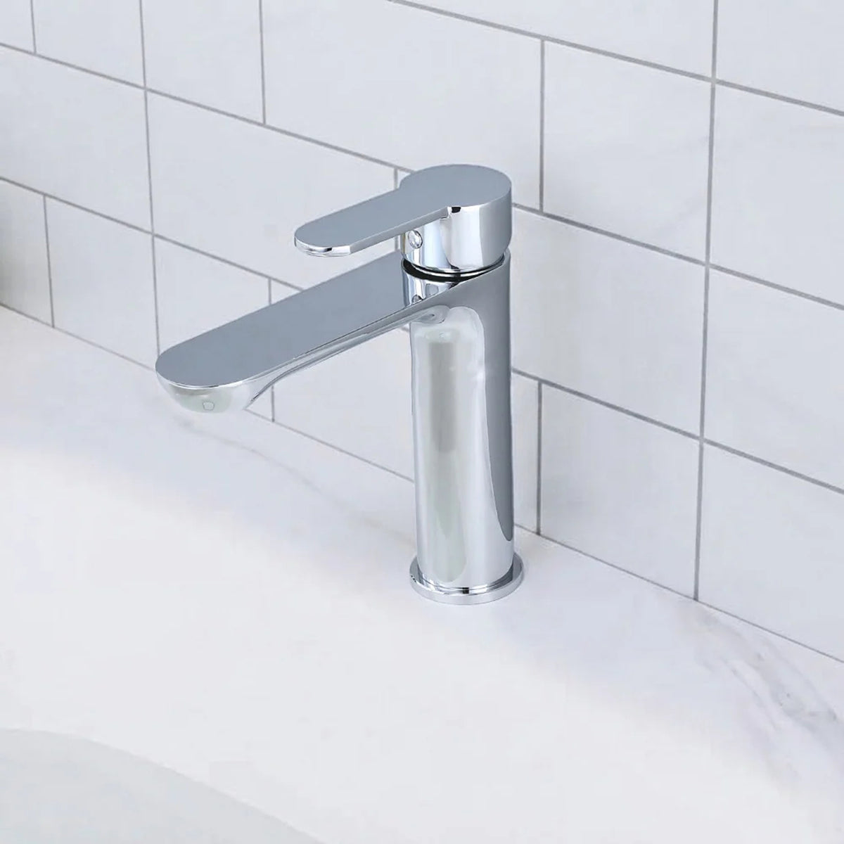 Modern Chrome Bathroom Single Lever Mono Basin Mixer Tap