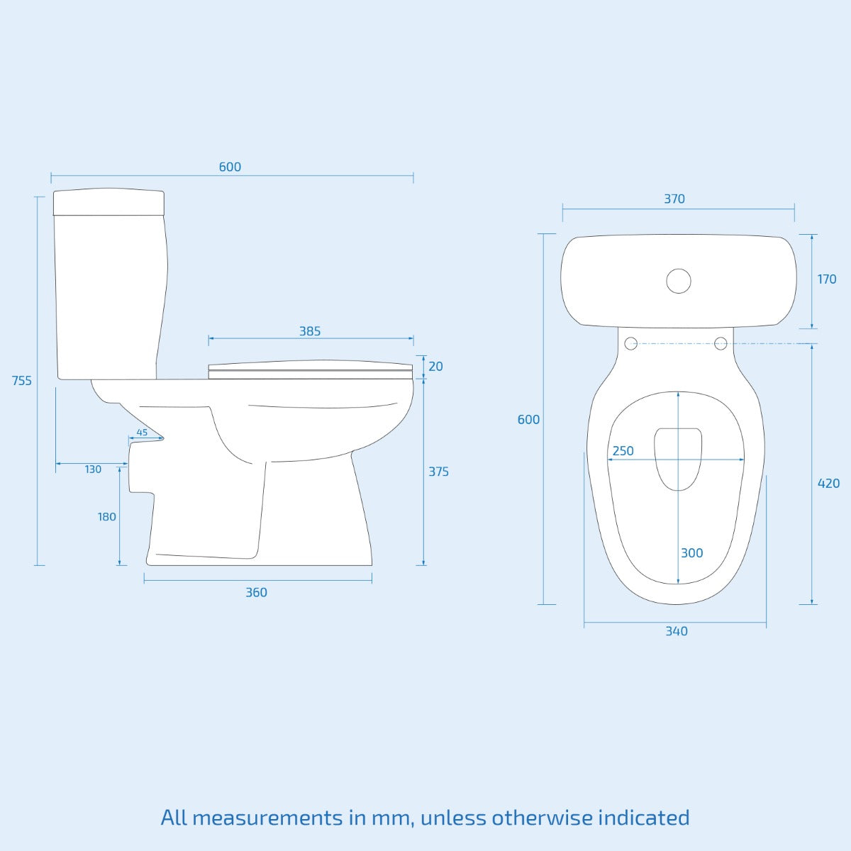Toppin Close Coupled Modern Cloakroom Bathroom Toilet Pan Cistern WC and Soft Close Seat White
