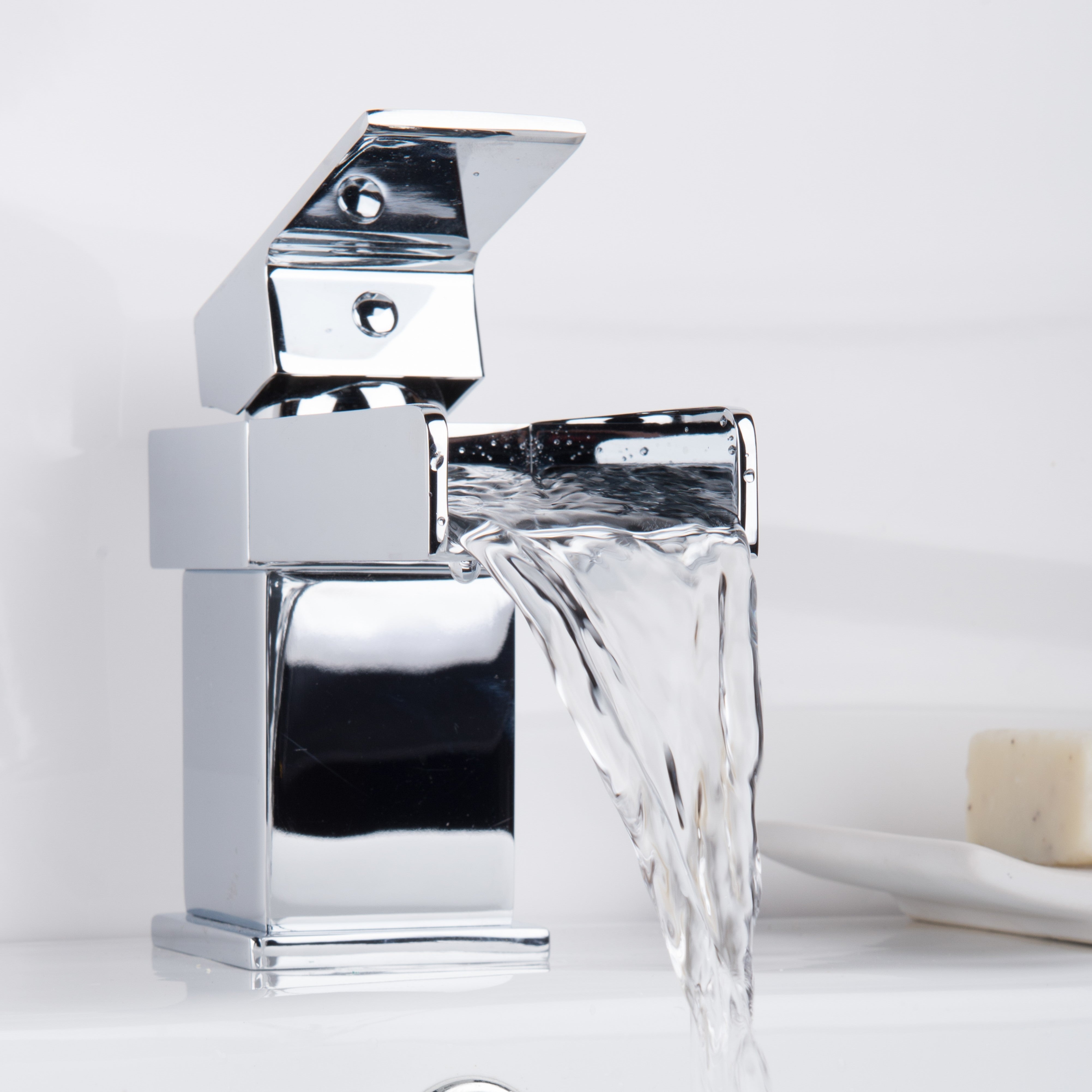 Saturn Contemporary Waterfall Single Ozone Modern Design Waterfall Wall Mounted Concealed Basin Lever Mixer TapBasin Sink Single Lever Mono Mixer Tap