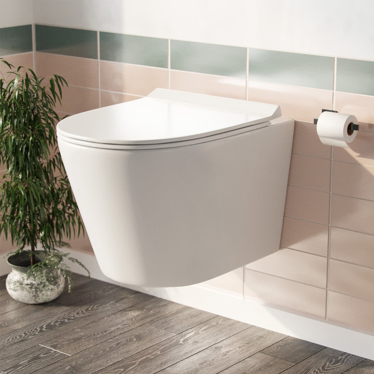 Ellis Rimless Wall Hung Toilet Pan + Soft Close Toilet Seat